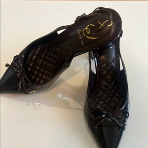 Sam Edelman Black sling back heels  with Bow Detail. Excellent cond. size 8.5